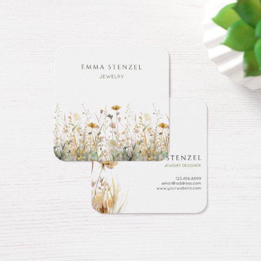 Waterverf Wildflower Square Visitekaartje (Bureau)