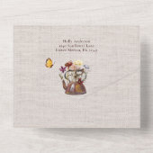 Waterverf Wildflower Tea Party Vrijgezellenfeest All In One Uitnodiging (Achterkant)