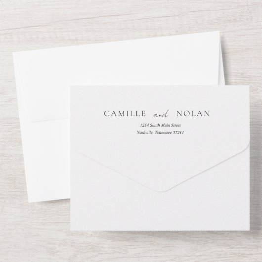 Waterverf Wildflower Tuin Boog Bloemen Bruiloft All In One Uitnodiging (Achterkant)