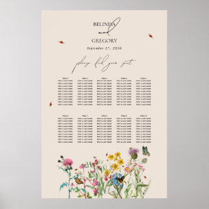 Waterverf Wildflower Tuin Bruiloft Zitkaarten Poster