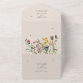 Waterverf Wildflower Tuin & Insecten Bruiloft Inv All In One Uitnodiging (Buitenkant)