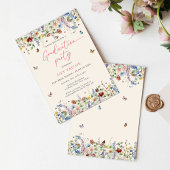 Waterverf Wildflower Vlinders Graduation Party Kaart