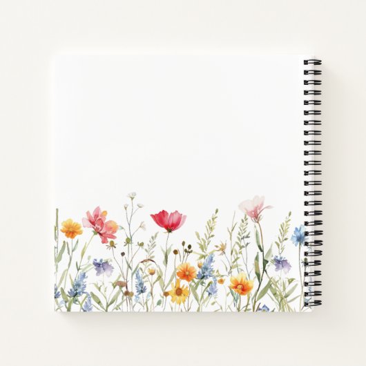 Waterverf Wildflower Vrijgezellenfeest gastenboek Notitieboek (Achterkant)
