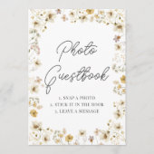 Waterverf Wildflower Weddenschap Foto Guestbook (Voorkant)