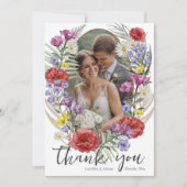 Waterverf Wildflower Wedding Bedankt (Voorkant)