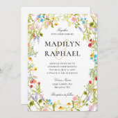 Waterverf Wildflower Wedding Kaart (Voorkant / Achterkant)