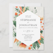 Waterverf Wildflower Wedding Kaart (Voorkant)