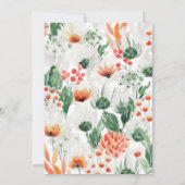 Waterverf Wildflower Wedding Kaart (Achterkant)