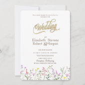 Waterverf Wildflower Wedding Kaart (Voorkant)