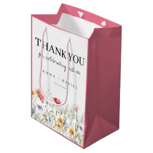 Waterverf Wildflower Wedding Medium Gift Bag Cadeauzakje