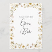 Waterverf Wildflower Wedding Open Bar (Voorkant)