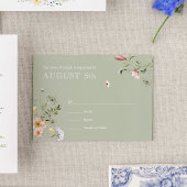 Waterverf Wildflower Wedding Response Kaart