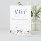  Waterverf Wildflower Wedding RSVP (Staand voorkant)