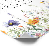 Waterverf Wildflower Wedding Seating Chart Poster (Hoek)