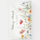 Waterverf Wildflower Wedding Spandoek (Verticaal)