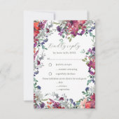 Waterverf Wildflowers Elegant Boho Wedding RSVP (Voorkant)