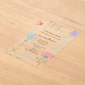 Waterverf Wildflowers Floral Retirement Party Acryl Uitnodigingen (Laagn)