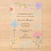 Waterverf Wildflowers Floral Retirement Party Acryl Uitnodigingen (Voorkant)
