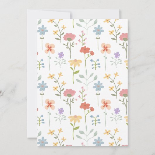 Waterverf Wildflowers Floral Retirement Party Kaart (Achterkant)