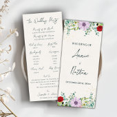 Waterverf Wildflowers Floral Wedding Program Kaart