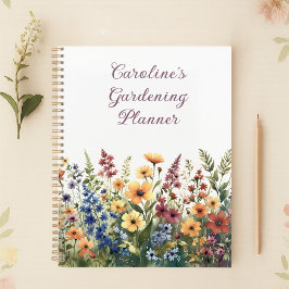 Waterverf Wildflowers gepersonaliseerde zomer Planner