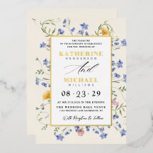 Waterverf Wildflowers Meadow details RSVP Wedding