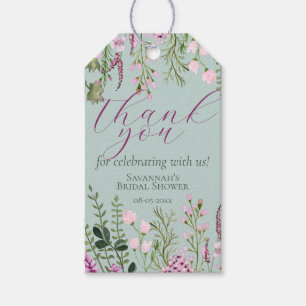 Waterverf Wildflowers Purple Flowers Bedankt Cadeaulabel