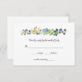Waterverf Wildflowers RSVP Response Kaart (Voorkant / Achterkant)