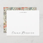 Waterverf Wildflowers Script Note van Notitiekaartje (Voorkant / Achterkant)