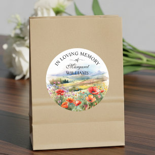 Waterverf Wildflowers viering van het leven begraf Ronde Sticker