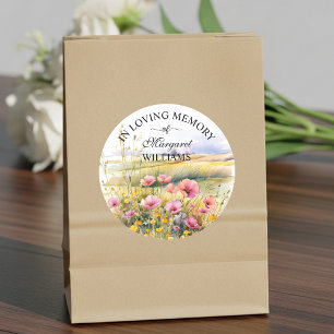 Waterverf Wildflowers viering van het leven begraf Ronde Sticker