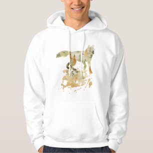Waterverf, Wildlife Coyote Wolf Art gepersonalisee Hoodie