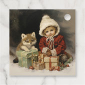 Waterverf Wildlife Kind Kerstcadeaus Bedankjes Labels (Achterkant)