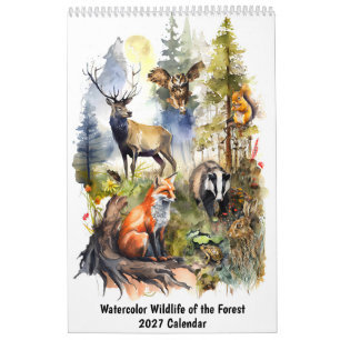 Waterverf Wildlife van het Bos Kalender
