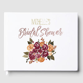 Waterverf Win Roos Bloemen met Naam Vrijgezellenfe Gastenboek