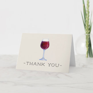 Waterverf Wine Thank You Cards gepersonaliseerd Bedankkaart