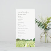 Waterverf Winery Vineyard Wedding Program Card Bedankkaart (Staand voorkant)
