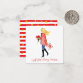 Waterverf Winkelen Mode Gift Enclosure Notitiekaartje (Voorkant / Achterkant in situ)