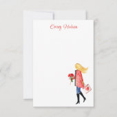 Waterverf Winkelen Mode meisje Bedankkaart (Voorkant)