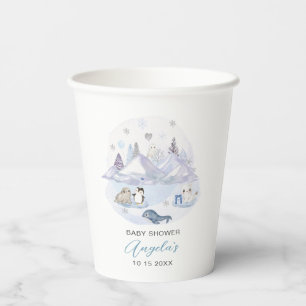 Waterverf Winter Arctic Animals baby shower Papieren Bekers