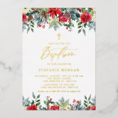 Waterverf Winter Bloeit Bloemendoop Folie Uitnodiging (Voorkant)