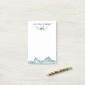Waterverf Winter Bloemen Post-it® Notes (Op bureau)