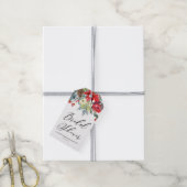 Waterverf Winter Bloemen Slinger Bruiloft Cadeaulabel (Met Touw)