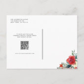 Waterverf Winter Blooms Garland QR Code Wedding Uitnodiging Briefkaart (Achterkant)