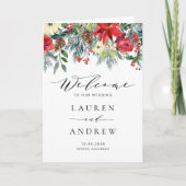 Waterverf Winter Blooms Garland Trouwprogramma Programma (Voorkant)