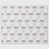 Waterverf Winter Botanicals Vrolijk Kerstfeest Cadeaupapier (Vlak)