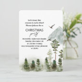 Waterverf Winter Forest Deer Kerstfeest Kaart (Staand voorkant)