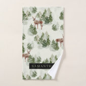 Waterverf Winter Forest Seamless Pattern Bad Handdoek (Handdoek)