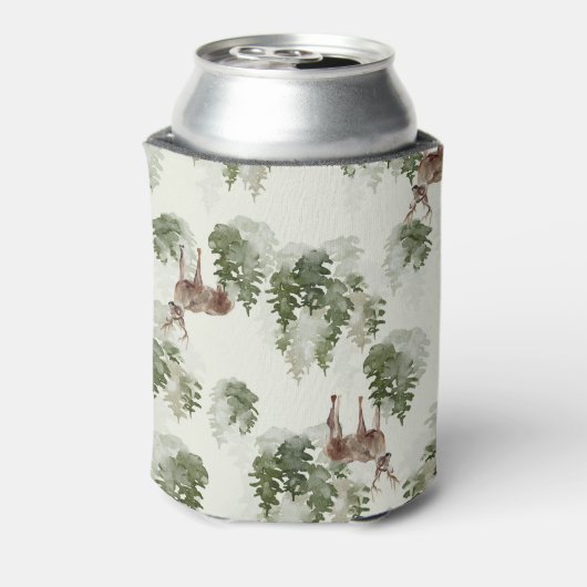 Waterverf Winter Forest Seamless Pattern Blikjeskoeler (Blikje Achterkant)