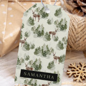 Waterverf Winter Forest Seamless Pattern Cadeaulabel